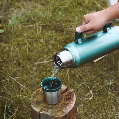 Bottolina d'acqua in acciaio inossidabile a vuoto di grande capacità in stile americano termostato da 1 litro con maniglia