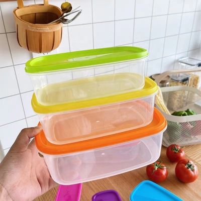 Soluzione per lo stoccaggio degli alimenti Organizzatore frigorifero in plastica trasparente rettangolare e privo di BPA