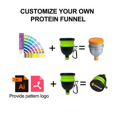 Alimenti 4 OZ/120Ml Protein Powder Funnel con Portable Keychain e Comodo Dispenser