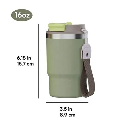 Acciaio inossidabile 16oz Tumbler con tazza di caffè a vuoto isolato BPA-free Capo personalizzato