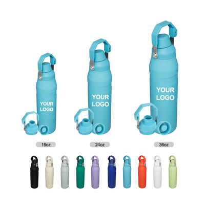 16oz/24oz/36oz Isolamento termico Acciaio inossidabile Bottiglia d'acqua per polvere rivestita