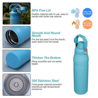 16oz/24oz/36oz Isolamento termico Acciaio inossidabile Bottiglia d'acqua per polvere rivestita