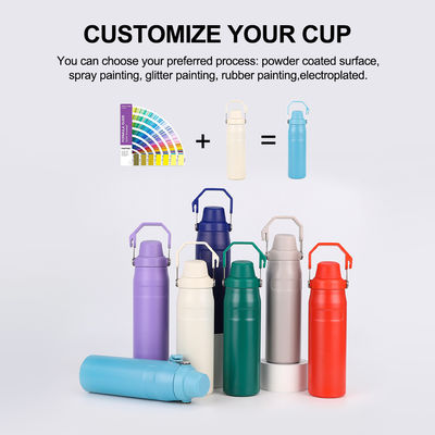 16oz/24oz/36oz Isolamento termico Acciaio inossidabile Bottiglia d'acqua per polvere rivestita