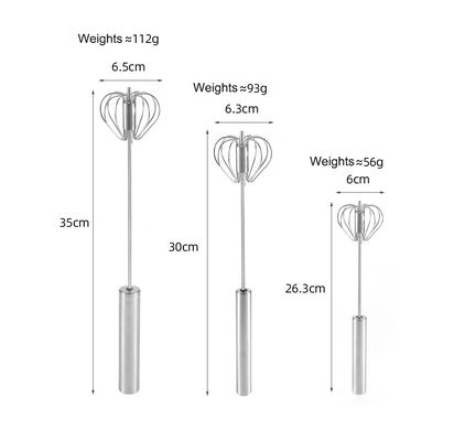 Colore personalizzato Man Push Mixer Crema Whipper Rotante Semi-Automatico Acciaio Inossidabile Egg Beater