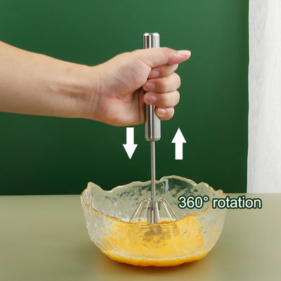 Colore personalizzato Man Push Mixer Crema Whipper Rotante Semi-Automatico Acciaio Inossidabile Egg Beater