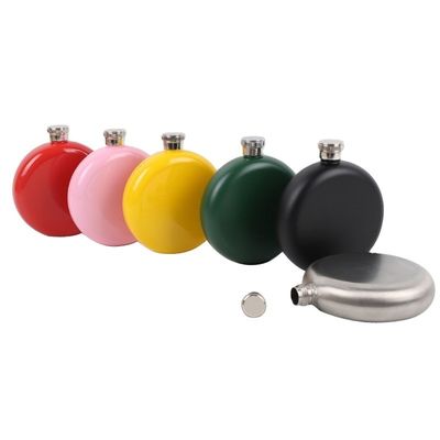 5oz di bottiglia rotonda in acciaio inossidabile per regalare la coda con forma rotonda