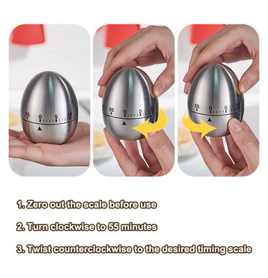 Timer per cucinare in cucina con timer per le uova da 60 minuti e allarme meccanico rotante