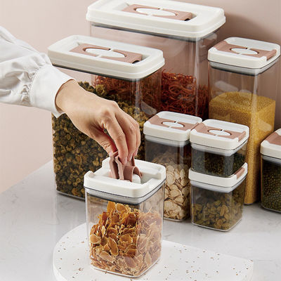 Dispositivi a 6 pezzi trasparenti e privi di BPA Chiusure chiuse e a tenuta stagna Cereali sigillo vaso Contenitori per la conservazione dei cibi secchi