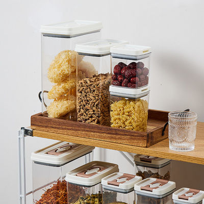 Dispositivi a 6 pezzi trasparenti e privi di BPA Chiusure chiuse e a tenuta stagna Cereali sigillo vaso Contenitori per la conservazione dei cibi secchi