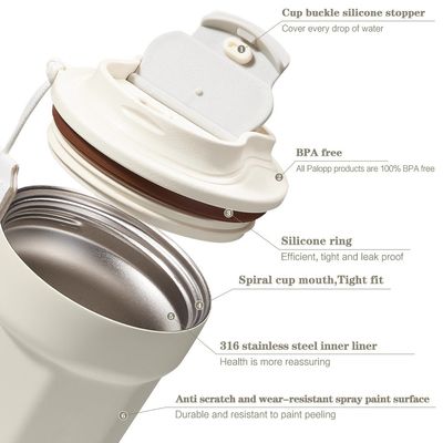 Tazza da caffè per auto moderna in acciaio inossidabile con isolamento da vuoto Perfetta in movimento