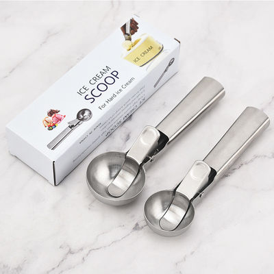 Strumenti da cucina Scoop di gelato in acciaio inossidabile con logo personalizzato Easy Trigger e 4,8 * 18cm