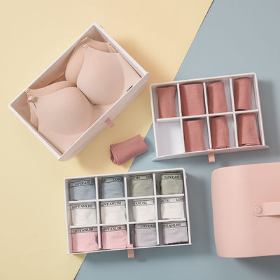 Soluzione di stoccaggio conveniente Scatola di plastica antipolvere per biancheria intima e calze
