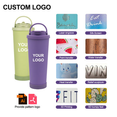 Tumbler isolante in acciaio inossidabile di paglia con rivestimento in ceramica e base in silicone