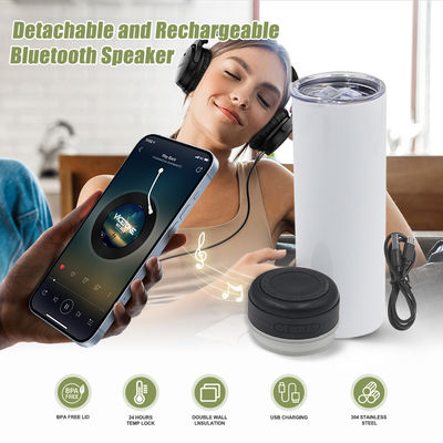20oz Capacità altoparlante musicale Tumbler design in stile americano con luce LED staccabile