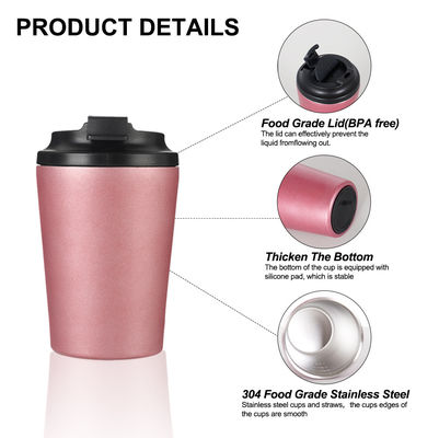 12 oz Viaggi Reutilizzabile Tazza di Caffè Tazza Isolata Termica Acciaio Inossidabile Tumbler superiore