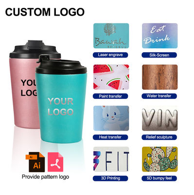 12 oz Viaggi Reutilizzabile Tazza di Caffè Tazza Isolata Termica Acciaio Inossidabile Tumbler superiore