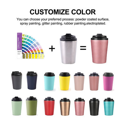 12 oz Viaggi Reutilizzabile Tazza di Caffè Tazza Isolata Termica Acciaio Inossidabile Tumbler superiore