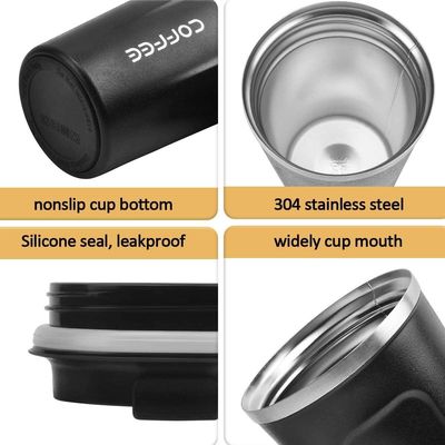 Tazza da viaggio in acciaio inossidabile da 510 ml, aspirapolvere per gocce di caffè isolato