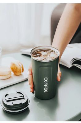 Tazza da viaggio in acciaio inossidabile da 510 ml, aspirapolvere per gocce di caffè isolato