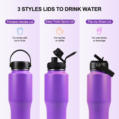 Migliora la tua attrezzatura da campeggio con questa bottiglia d'acqua in acciaio inossidabile da 32 oz e il coperchio del becco