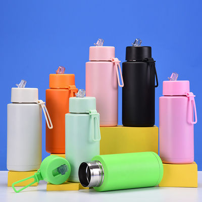 Acciaio inossidabile 304 Eco-Friendly 32oz Doppia parete Isolata Bottiglia d'acqua con paglia