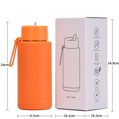 Acciaio inossidabile 304 Eco-Friendly 32oz Doppia parete Isolata Bottiglia d'acqua con paglia