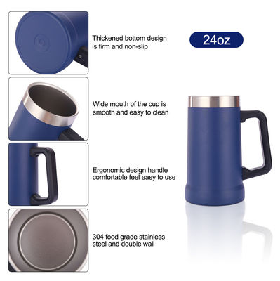 350g Doppia parete Isolamento al vuoto Tazza da birra in acciaio inossidabile 16oz 24oz Tazze per bevande