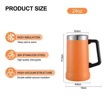 350g Doppia parete Isolamento al vuoto Tazza da birra in acciaio inossidabile 16oz 24oz Tazze per bevande