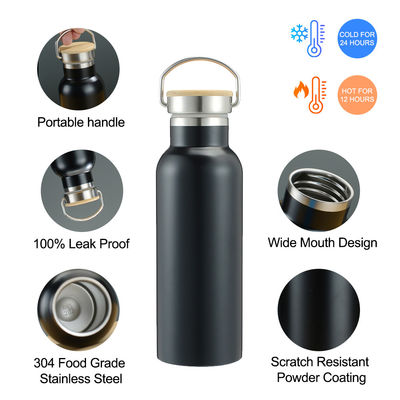 500 ml/750 ml bottiglie isolanti sotto vuoto con acciaio inossidabile a doppia parete sostenibile