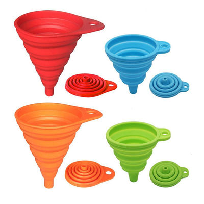 Materiale alimentare Cucina Mini silicone morbido retrattile Funnel pieghevole