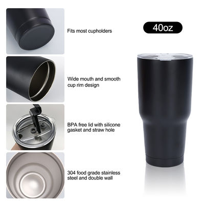 Coppa per auto in acciaio inossidabile 30 oz con paglia Sostenibile e elegante