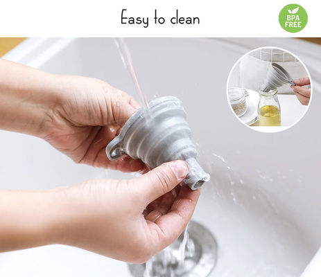 Materiale alimentare Cucina Mini silicone morbido retrattile Funnel pieghevole