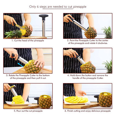 Acciaio inossidabile 304 Ananas Corer Slicer Fast Kitchen Gadget per la facile rimozione del nucleo