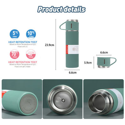 Equipaggiato con rivestimento anticorrosione 500ml in acciaio inossidabile bottiglia d'acqua set regalo