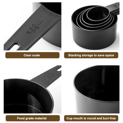 Strumenti di misura Tazze di misura di plastica professionali con cucchiaio da caffè Set di 5 100 g