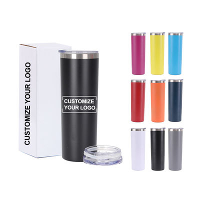 20OZ Capacità Acciaio inossidabile Slimny Tumbler con coperchio scorrevole e paglia Top scelta