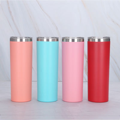 20OZ Capacità Acciaio inossidabile Slimny Tumbler con coperchio scorrevole e paglia Top scelta
