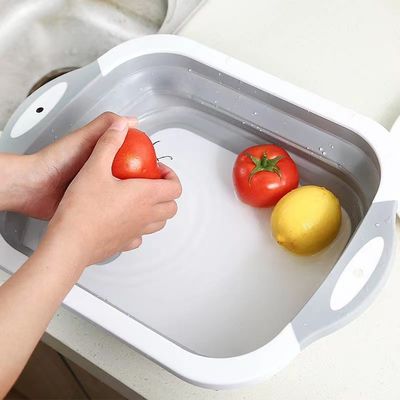 Dispositivo personalizzato per lavare e drenare verdure frutta tavola di taglio pieghevole
