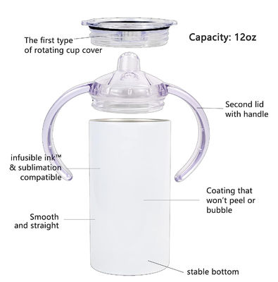 Acciaio inossidabile a sublimazione 12 oz bottiglia di acqua senza BPA per bambini piccoli