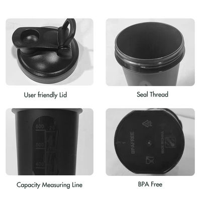 PP Food Grade Lid BPA Free Protein Shake Bottle Stile di design contemporaneo per allenamento