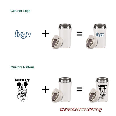 Tazza da caffè da viaggio isolante a vuoto in acciaio inossidabile da 14 oz/400 ml con tappo e paglia
