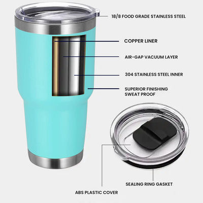 10*19.5CM Logo personalizzato Acciaio inossidabile doppio muro Tazza da caffè con paglia e coperchio