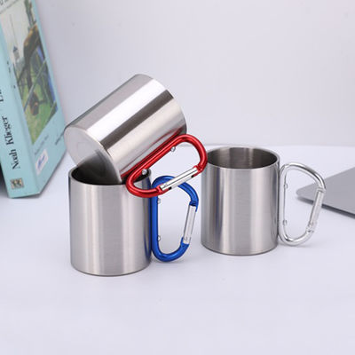 200 ml / 300 ml Campeggio e viaggi Acciaio inossidabile doppio muro Carabiner Mug con manico