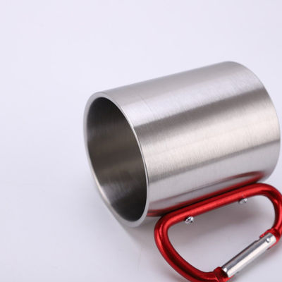 200 ml / 300 ml Campeggio e viaggi Acciaio inossidabile doppio muro Carabiner Mug con manico
