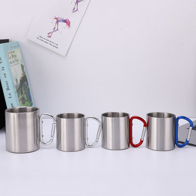 200 ml / 300 ml Campeggio e viaggi Acciaio inossidabile doppio muro Carabiner Mug con manico