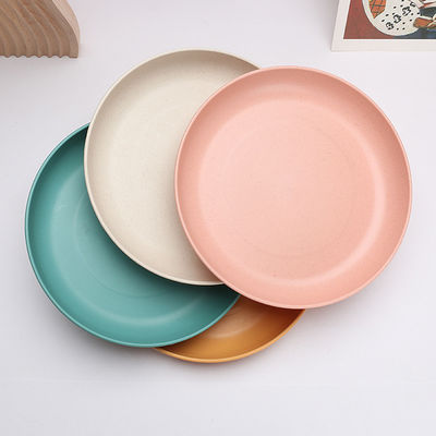 9 pollici piatto di plastica rotondo piatti di grano leggeri per posate riutilizzabili