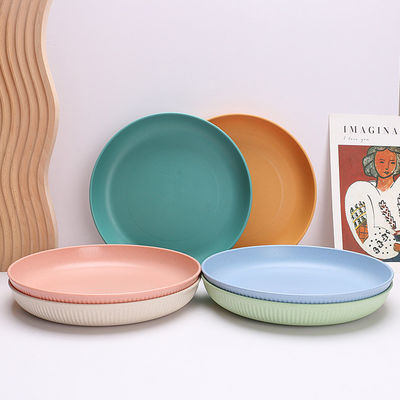 9 pollici piatto di plastica rotondo piatti di grano leggeri per posate riutilizzabili