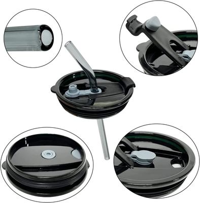Tazze di caffè trasparenti con coperchio e cannucce per BPA senza perdite