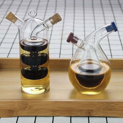 Convenient Glass 2 in 1 Separator Oil Water Sauce Pot per cucina 350ml 100ml Capacità