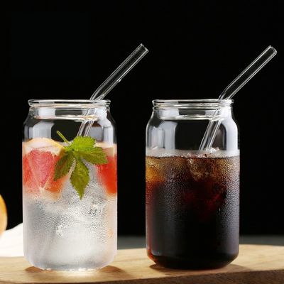 Cucina Bottiglia d'acqua in vetro senza borosilicato BPA con coperchio di bambù e paglia di vetro